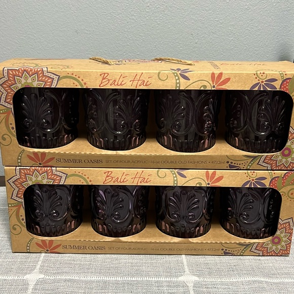 Brand new, Bali Hai set of four Acrylic 16 oz Double old fashion tumblers - Picture 6 of 6